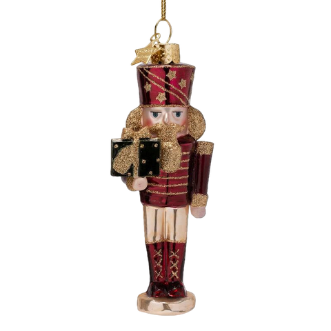 Vondels Burgundy Nutcracker Ornament – 16 cm
