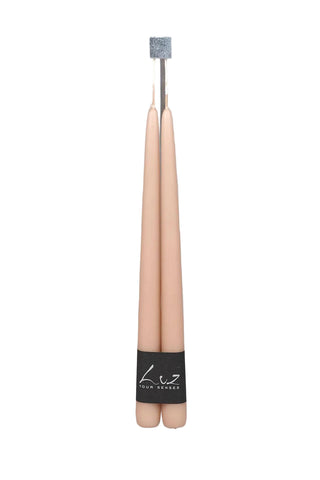 Rasteli - Luz Your Senses Smooth - Pair of Tapers - L 30 cm x Ø 2.2 cm