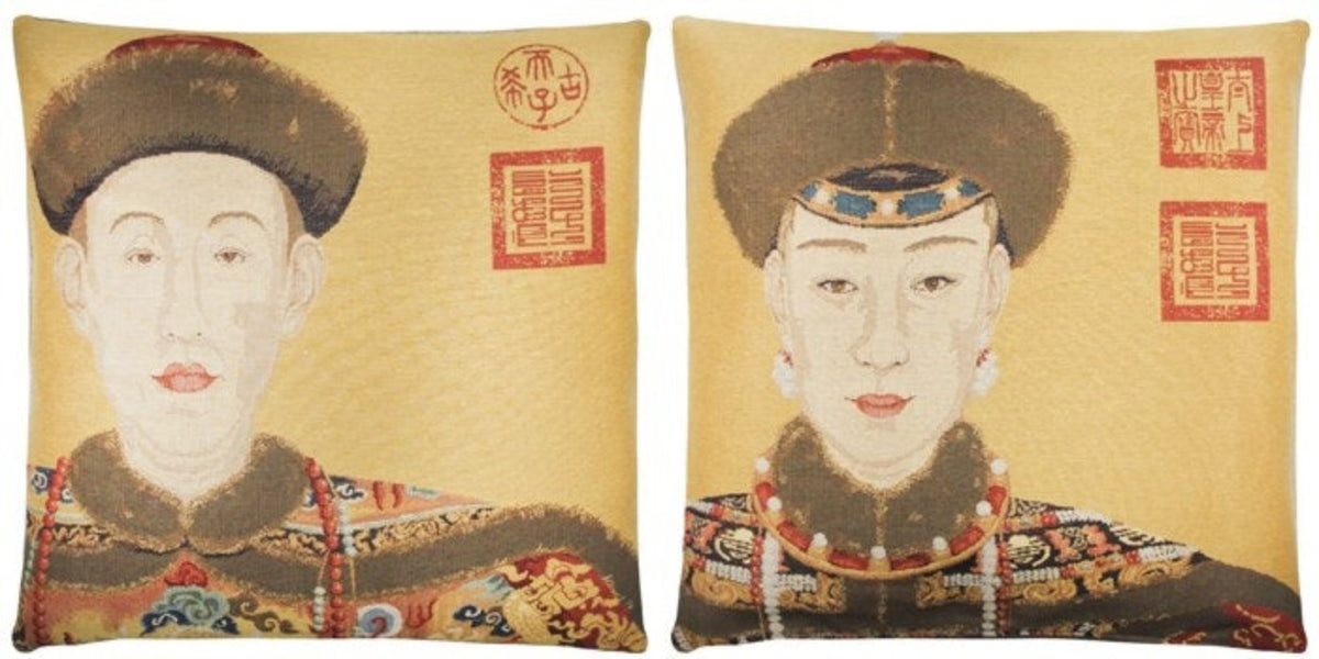 FS-Home Cushion Cover Oriental in woven Belgium linen