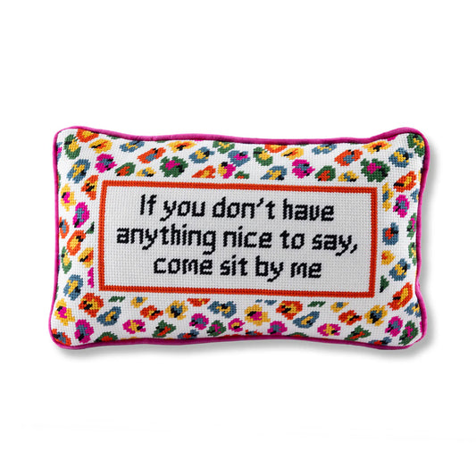 Furbish Come Sit By Me Needlepoint Pillow