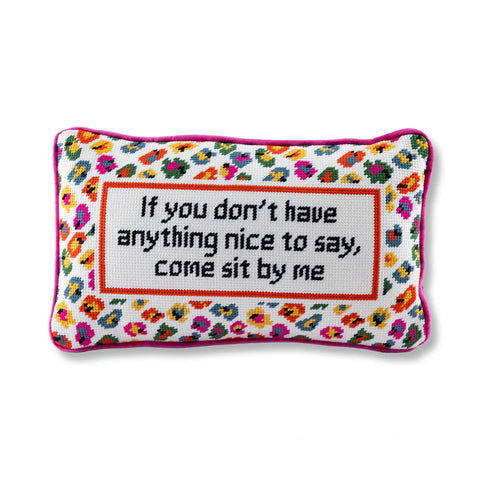 Furbish Come Sit By Me Needlepoint Pillow