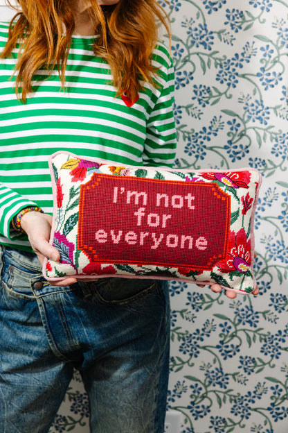 Furbish Not For Everyone needlepoint statement pillow, view 3