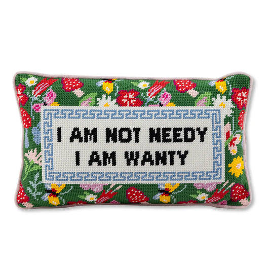 Furbish Not Needy Needlepoint Pillow
