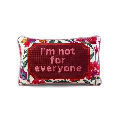 Furbish Not For Everyone needlepoint statement pillow