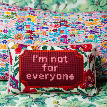 Furbish Not For Everyone needlepoint statement pillow, view 4