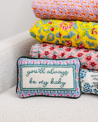 Furbish Be My Baby Mini Needlepoint Pillow