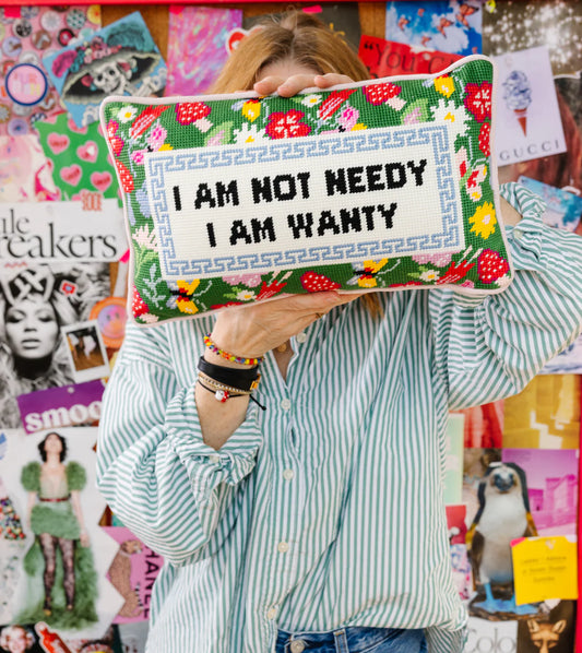 Furbish Not Needy Needlepoint Pillow
