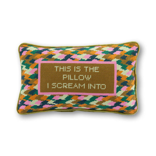 Furbish Scream Needlepoint Pillow