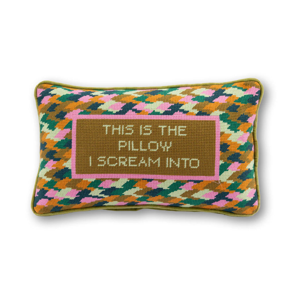 Furbish Scream Needlepoint Pillow