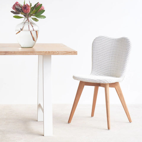 Lily Dining Chair in Teak - Pure White (Set of 2)