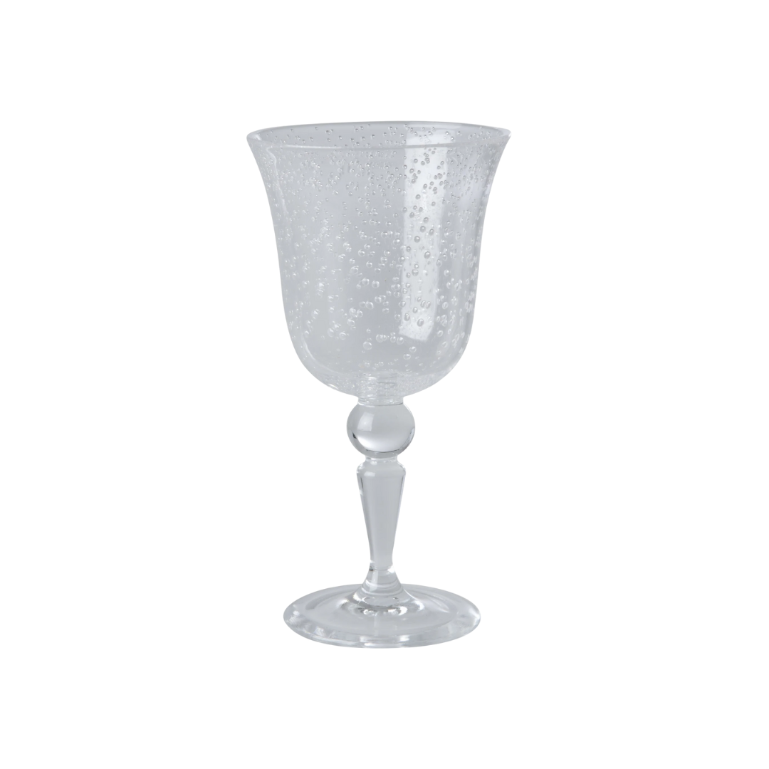 Rice pink acrylic wine glass in bubble design, 360ml