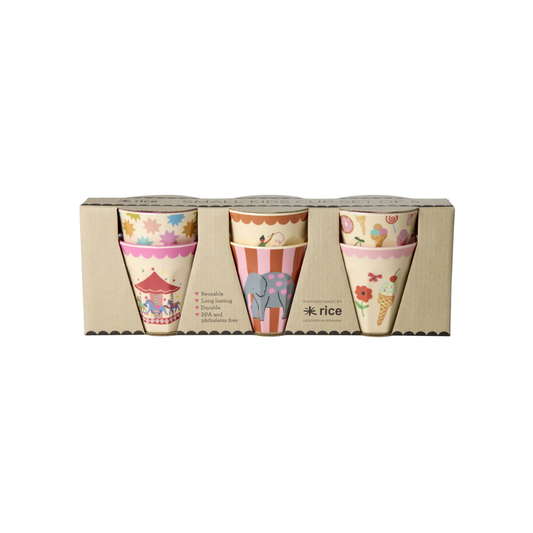 Rice Fun Fair Melamine Cups  160ml - Set of 6