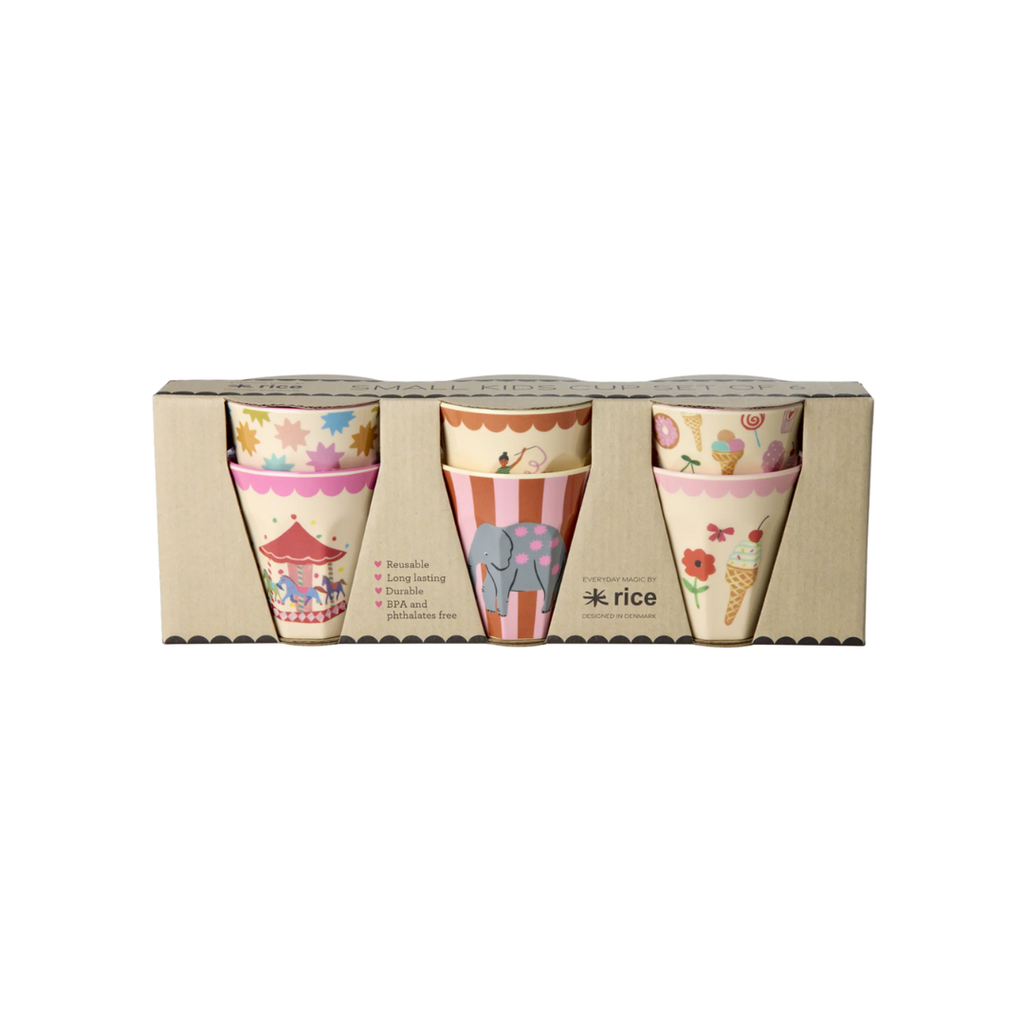 Rice Fun Fair Melamine Cups  160ml - Set of 6