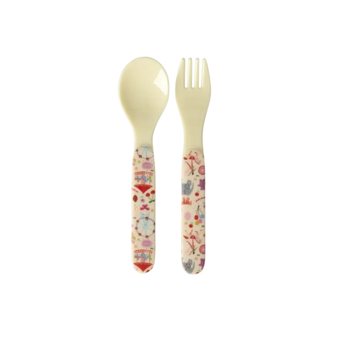 Rice Fun Fair Melamine Baby Spoon And Fork