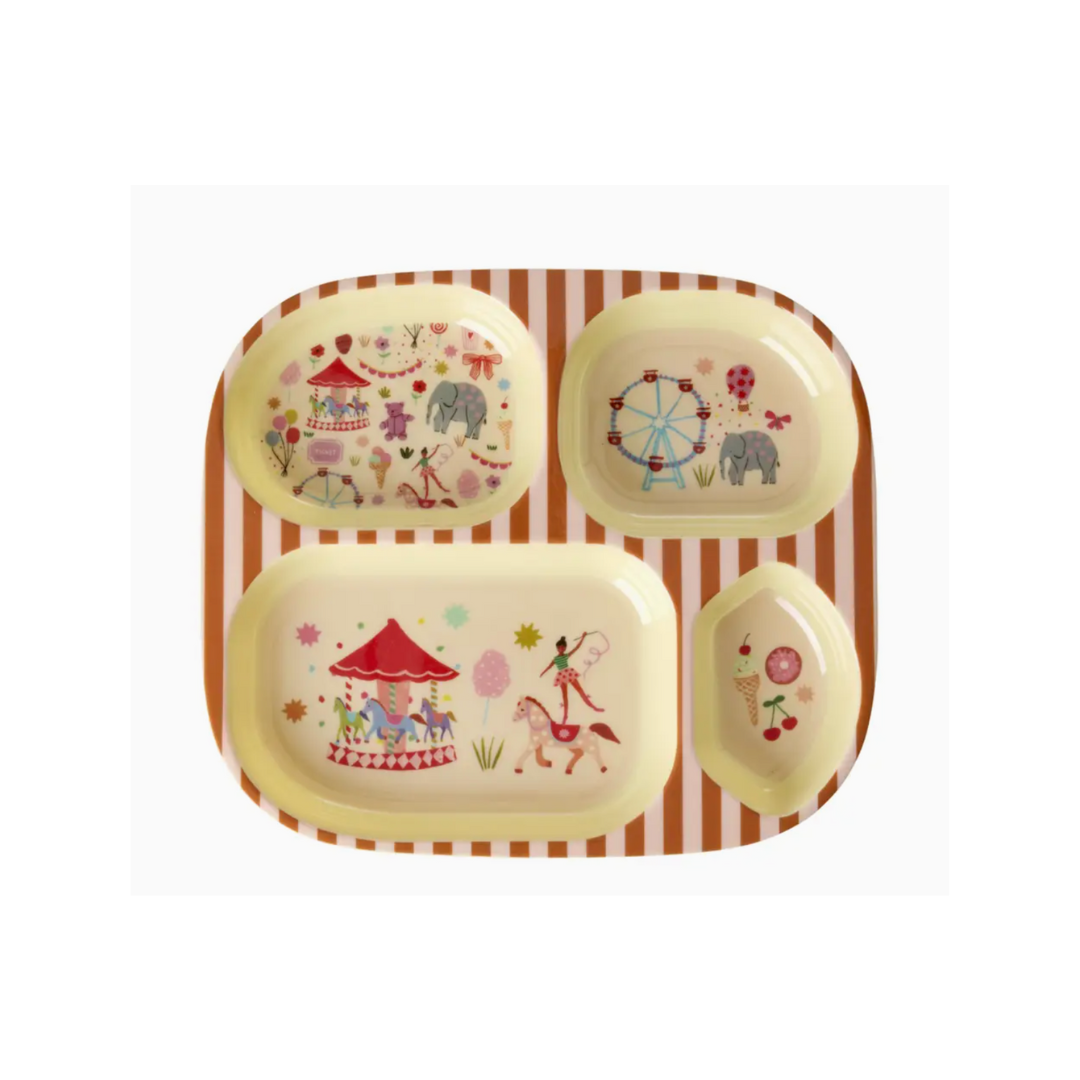 Rice Fun Fair Melamine Kids Compartment Plate – four-section melamine kids plate, view 2