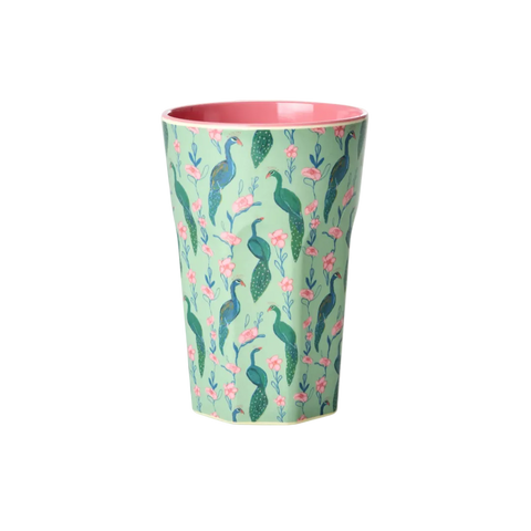 Rice Peacock Power Green Melamine Cup