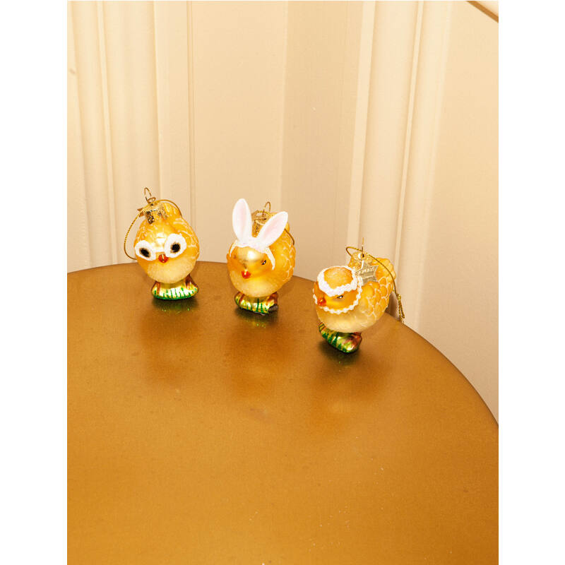 Easter Tree Hanging Ornament Three Chickens Glass (Set of 3), view 2