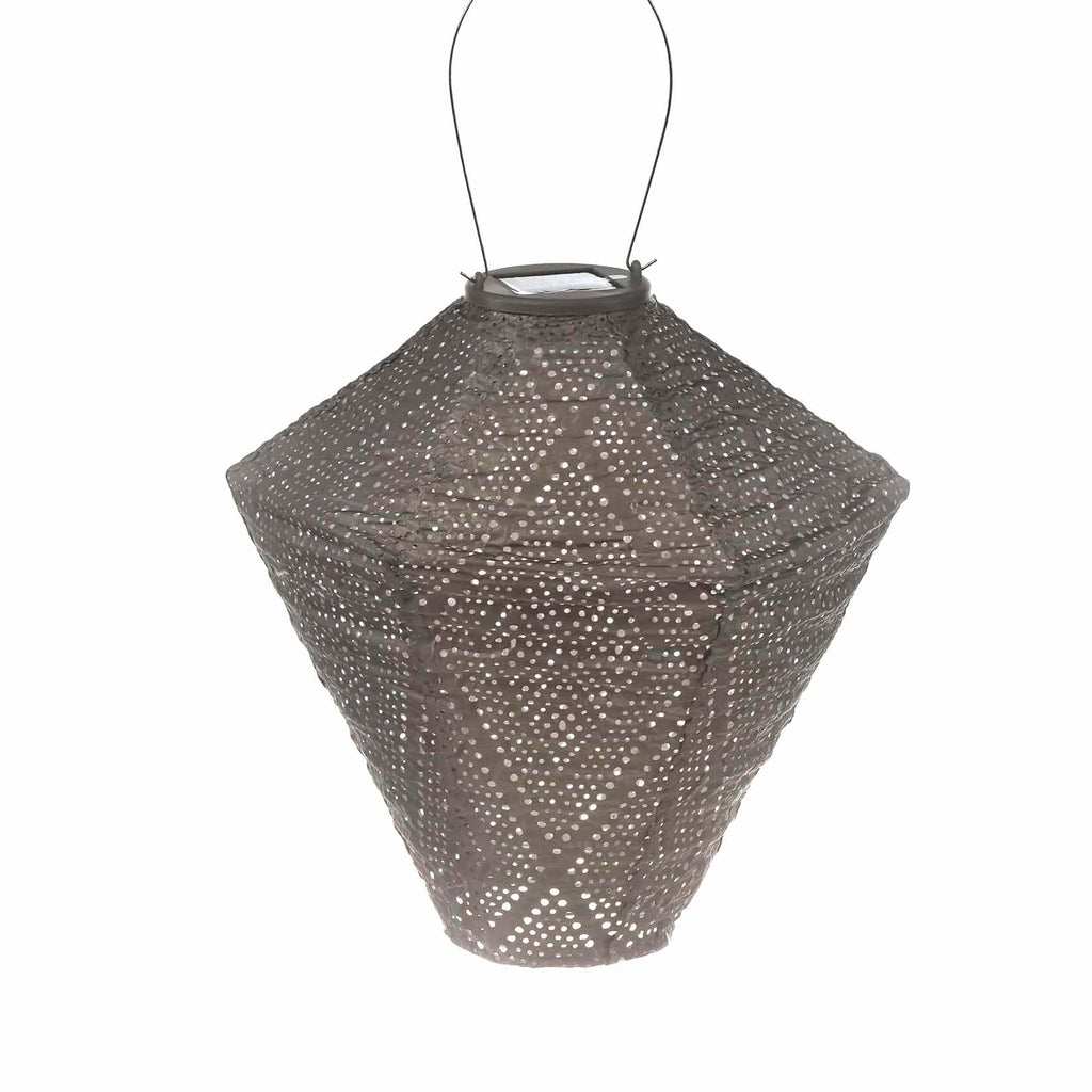 Lumiz Ikat Taupe Diamond LED Solar Lantern