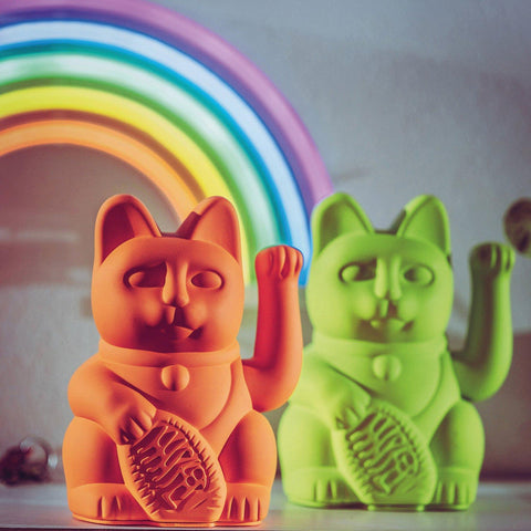 Donkey Lucky Cat Neon Orange
