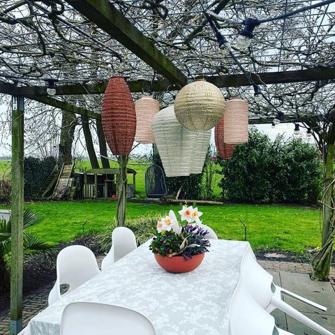 Lumiz Folia Light Taupe Long Oval LED Solar Lantern