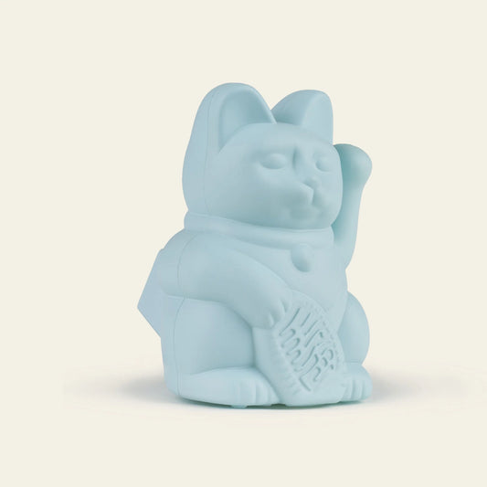 Donkey solar waving lucky cat mini in light blue – view 2