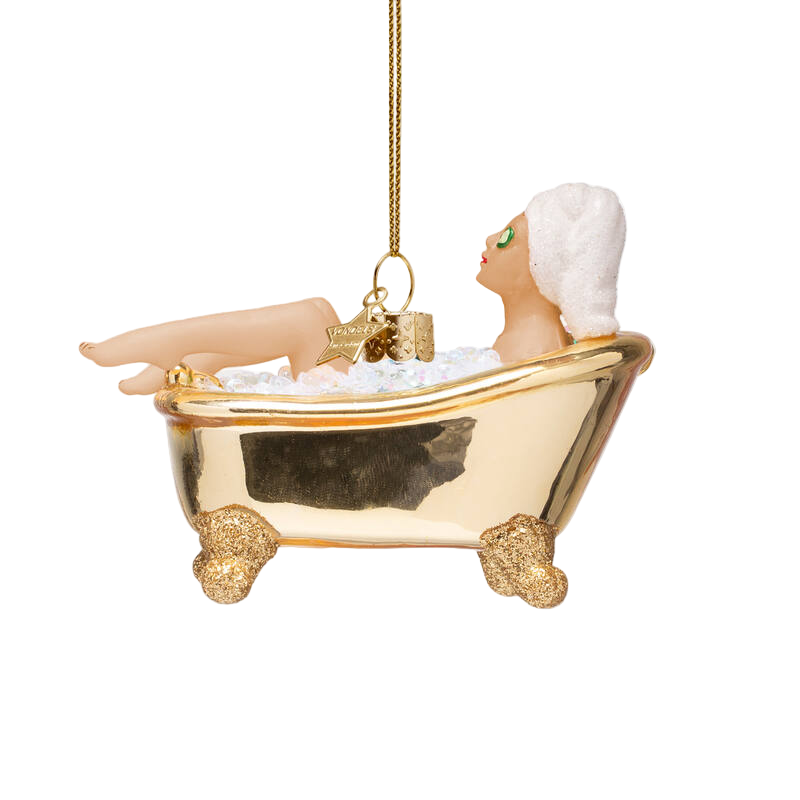 Vondels Woman in Shiny Gold Bath Ornament – 6 cm
