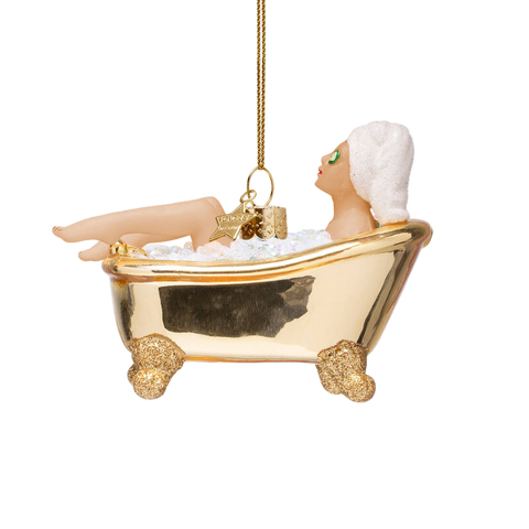 Vondels Woman in Shiny Gold Bath Ornament – 6 cm