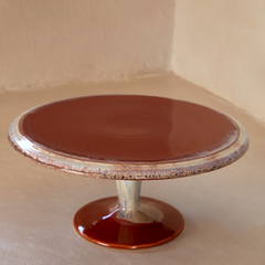 Poterie Footed Plate in Caramel-latte - 33 cm