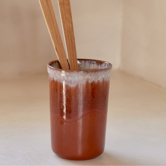 Poterie Utensil Holder in Caramel-latte - 17 cm