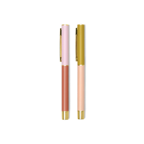 Gentlemen's Hardware Colour Block Pens - Rosewood & Blush (Set of 2)
