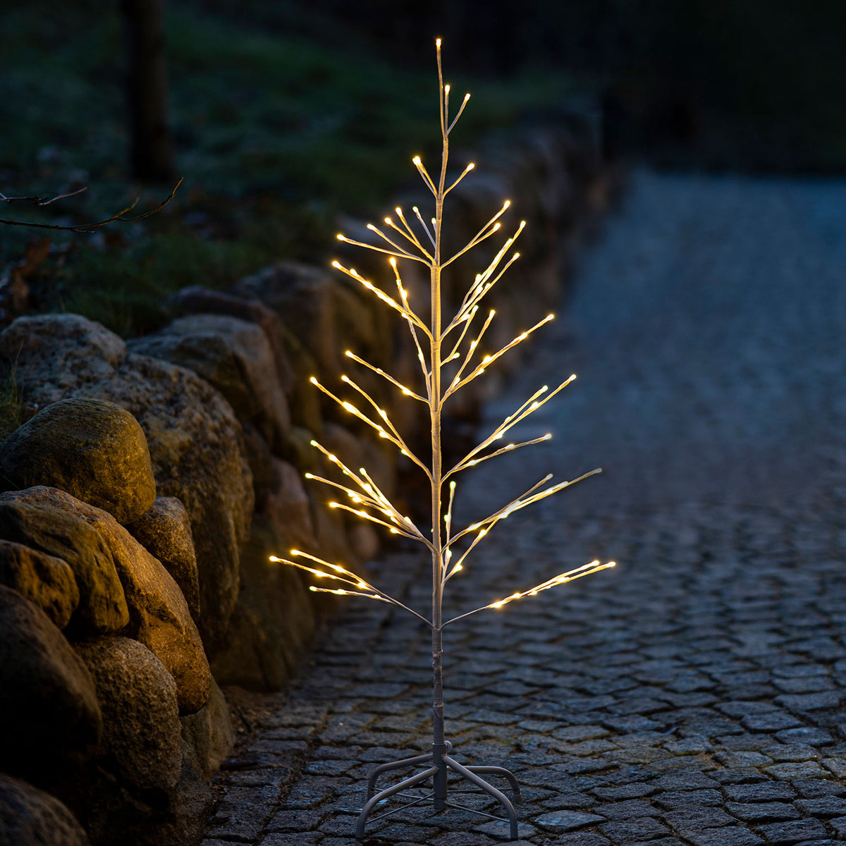 Isaac White Christmas Tree with warm white LED lights