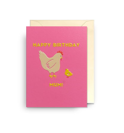Naomi Wilkinson Mother Hen mini birthday card by Klang Und Kleid