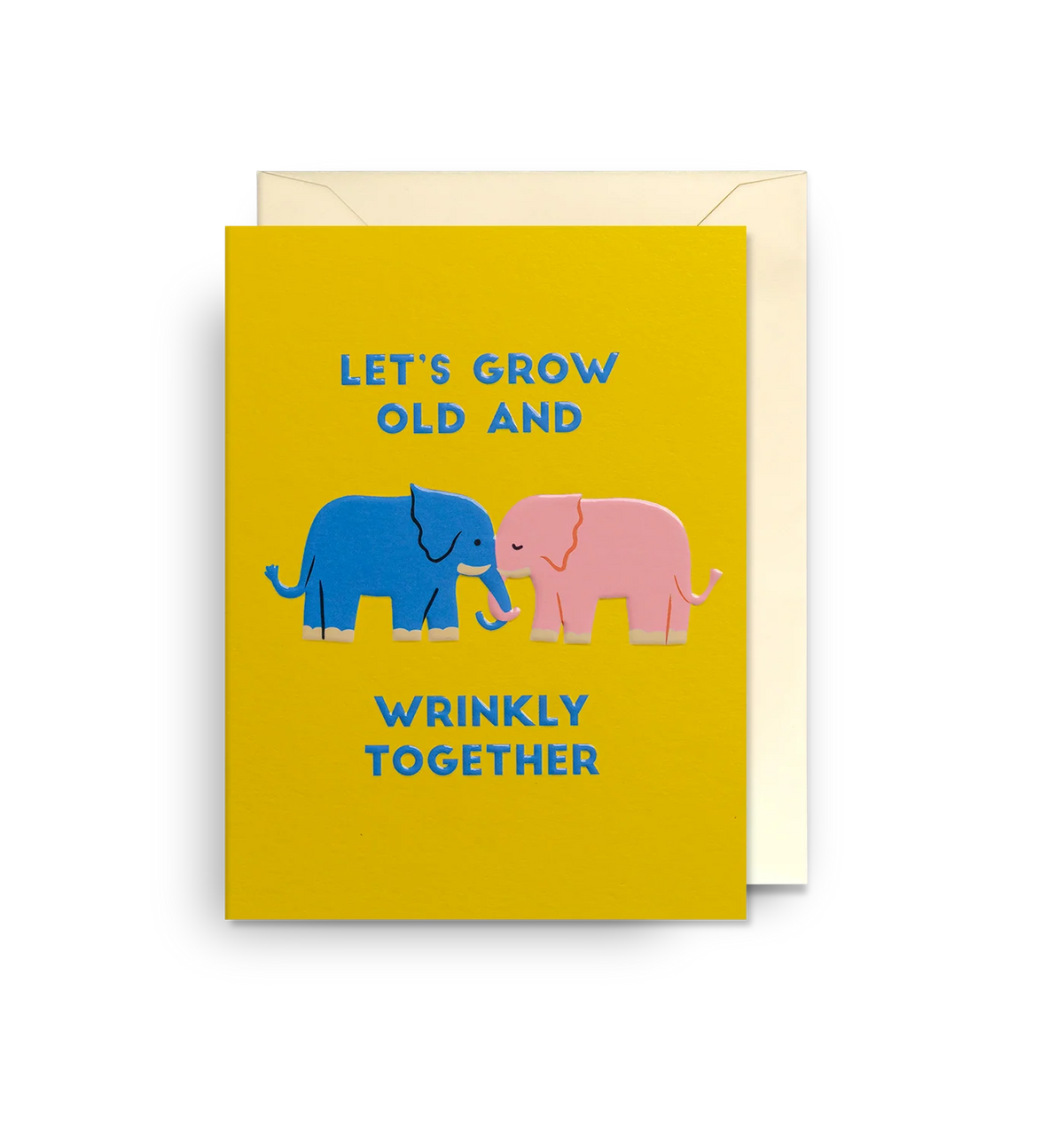 Naomi Wilkinson Elephants Let's Grow Old and Wrinkly Together Mini Card