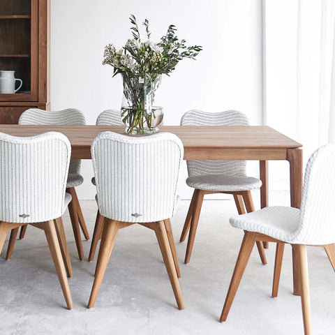 Lily Dining Chair in Teak - Pure White (Set of 2)