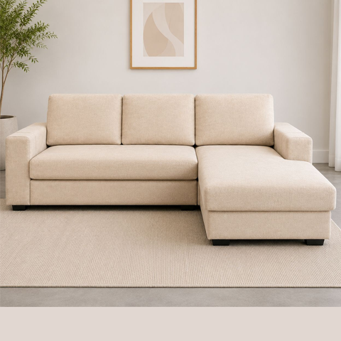 3-Seater L-Shaped Sofa with Removable Libeco™ Belgian Linen Slipcovers