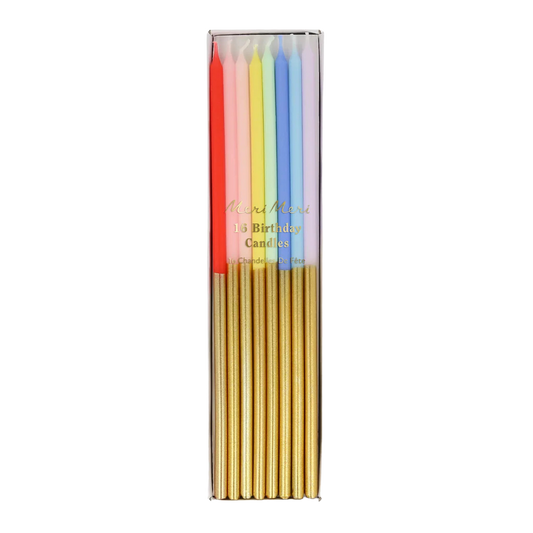 Meri Meri Gold Dipped Rainbow Mix Candles