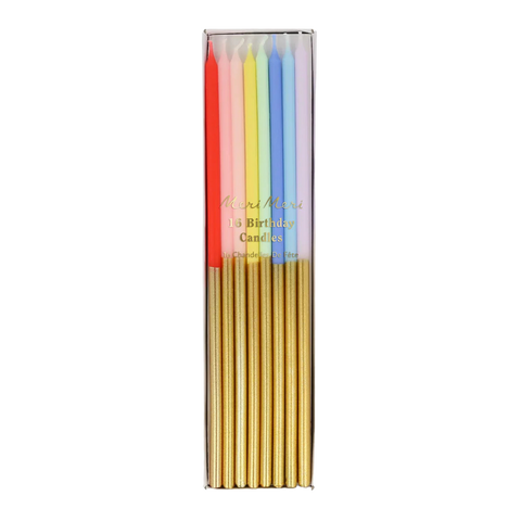 Meri Meri Gold Dipped Rainbow Mix Candles