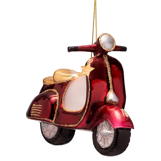 Vondels Red Scooter Christmas tree hanging ornament, 10 cm