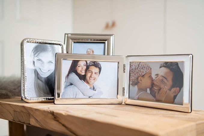 Edzard Salerno Collage Double Photo Frame Landscape Format (2 Photos 10 x 15 cm) Silver-Plated