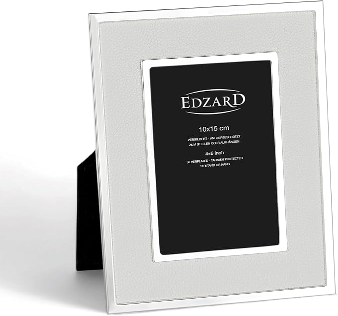 Edzard Alvito Photo Frame, White (10x15 cm), Silver-Plated