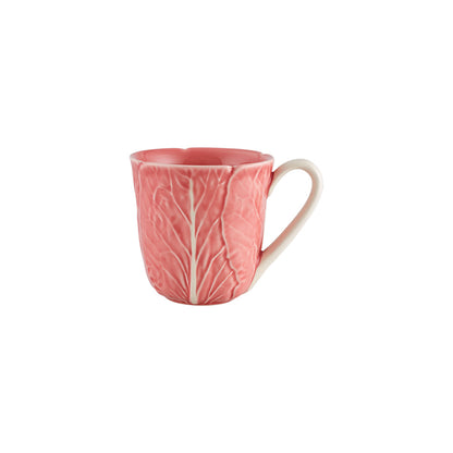 Bordallo Pinheiro Cabbage Mug 435ml in pink earthenware