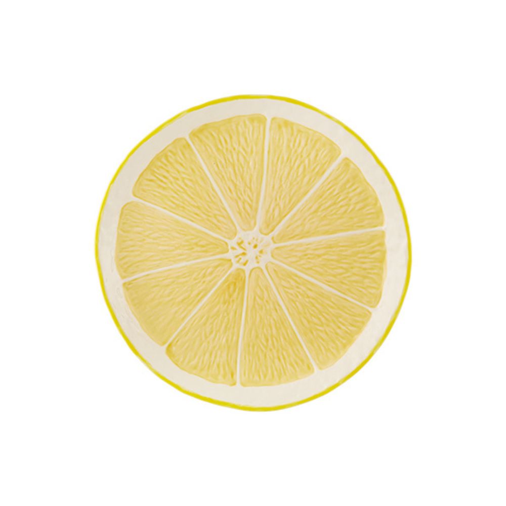 Bordallo Pinheiro Lemon Charger Plate 33cm in yellow earthenware