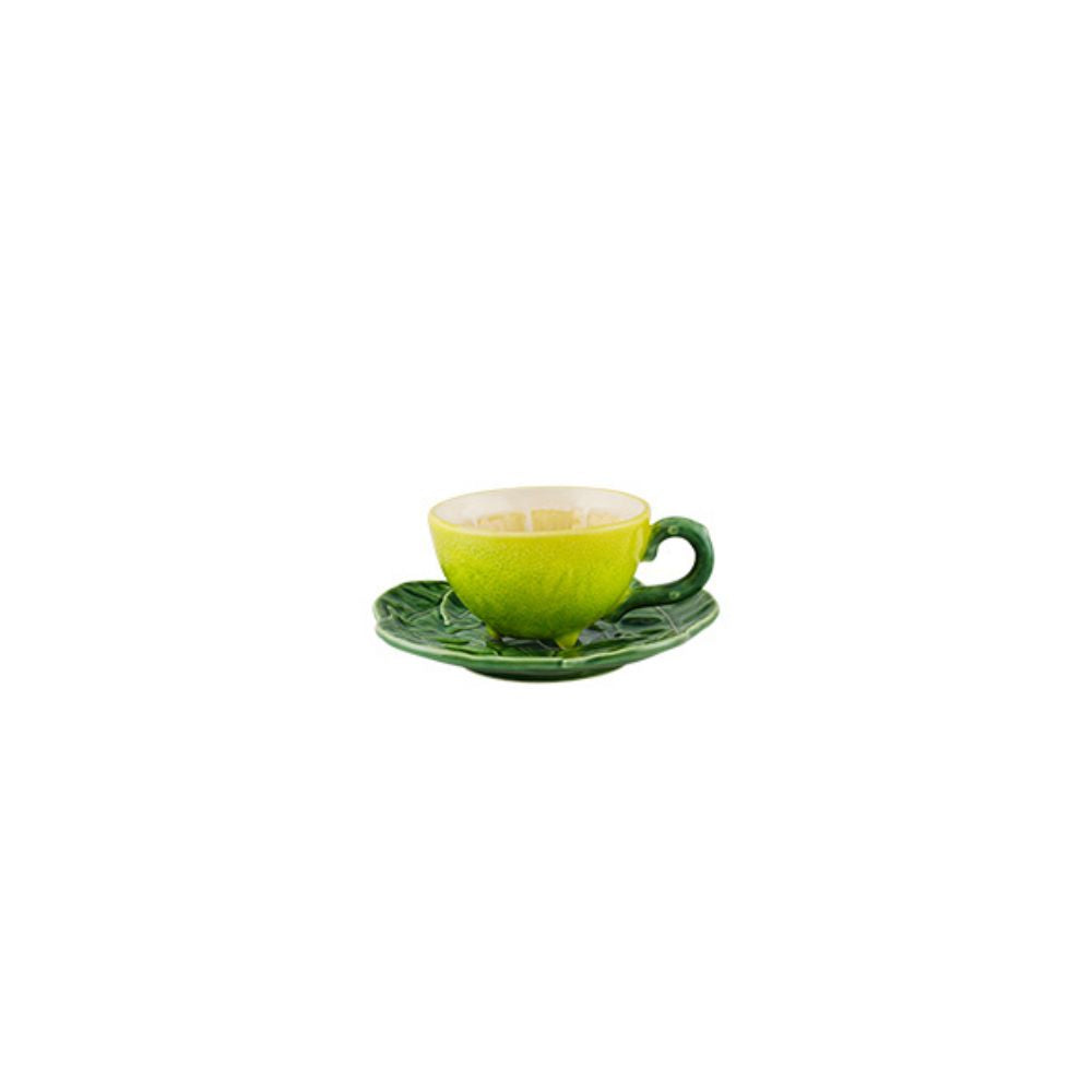 Bordallo Pinheiro Lemon Tea Cup and Saucer 267ml in earthenware