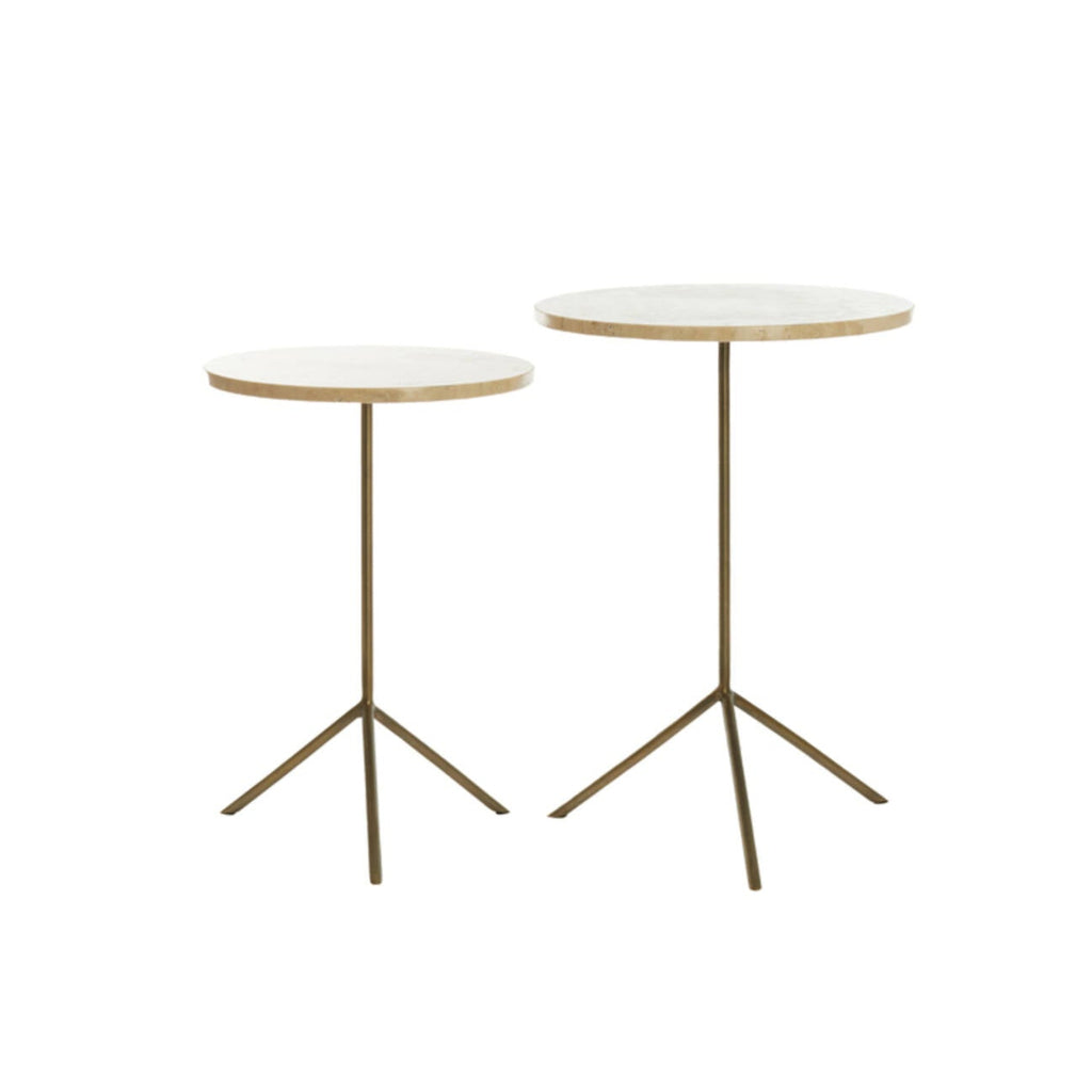 Gimi Travertine Cream Nested Side Table (Set of 2)