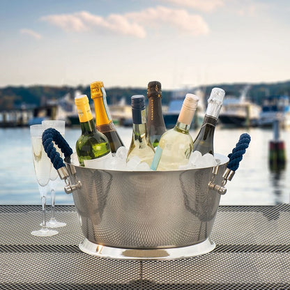 Rimini Champagne Cooler with Blue Rope Handle