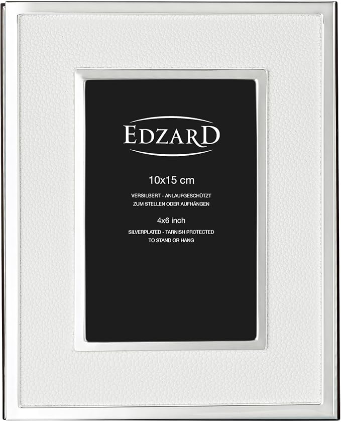 Edzard Alvito Photo Frame, White (10x15 cm), Silver-Plated