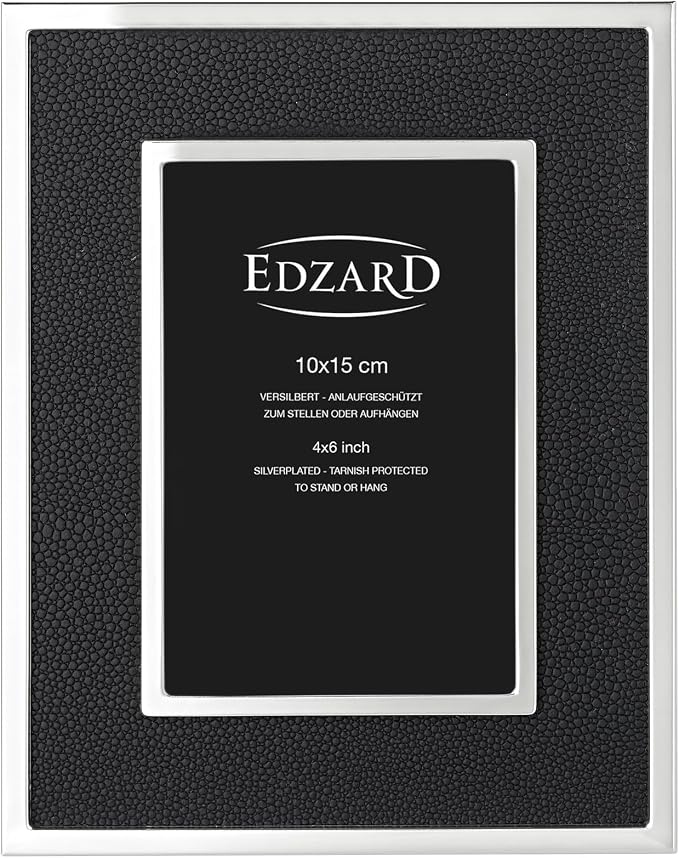 Edzard Alvito Photo Frame, Black (10x15 Cm), Silver-Plated