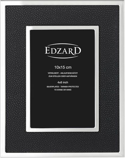 Edzard Alvito Photo Frame, Black (10x15 Cm), Silver-Plated