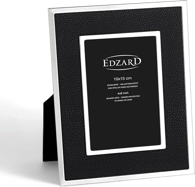 Edzard Alvito Photo Frame, Black (10x15 Cm), Silver-Plated