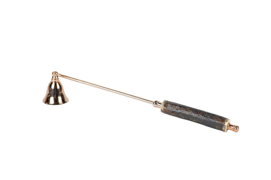 Rasteli - Candle Snuffer Rose Gold With Dark Brown Wooden Handle - L 30 cm